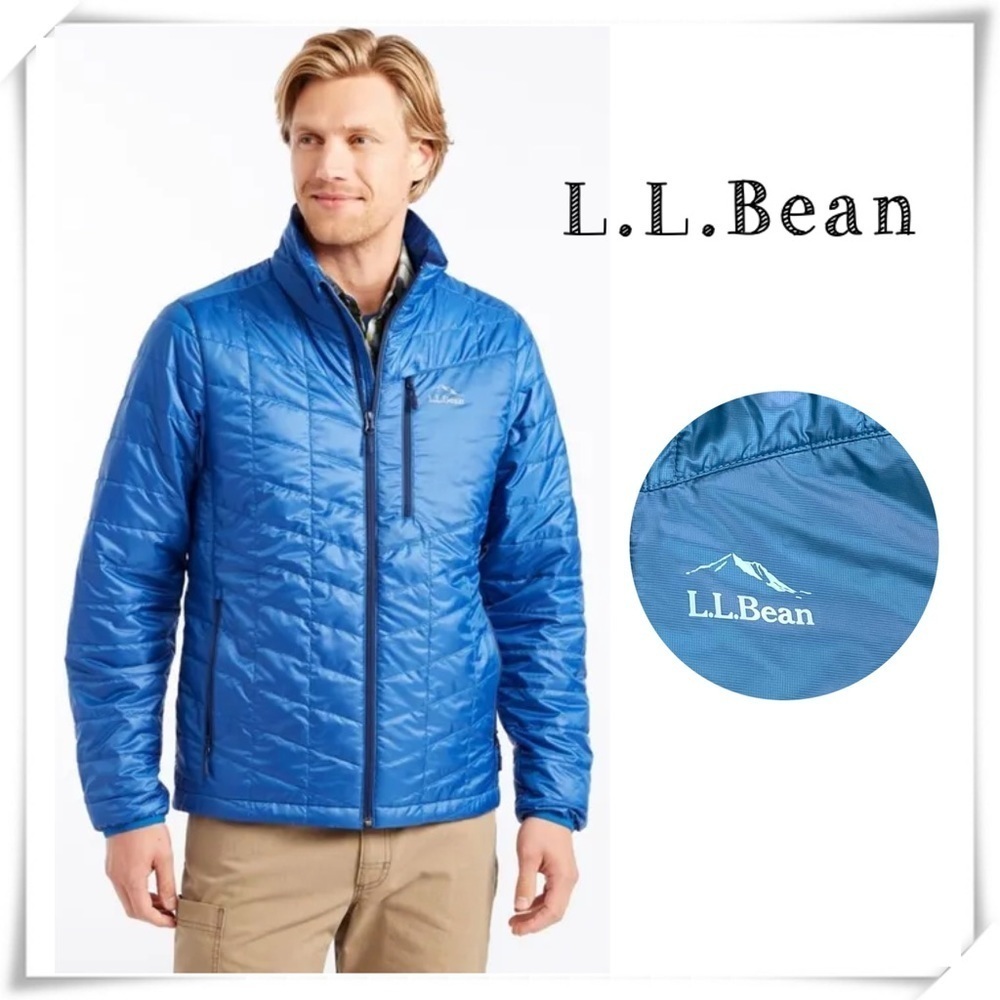 L.L.Bean PrimaLoft Packaway Puff Hooded Jacket in Teal Blue Size XXL ID503392